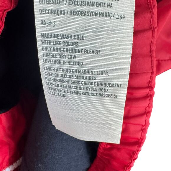 Abercrombie & Fitch Red Hooded Lined Full Zip Cropped Lightweight Jacket Size L - Picture 9 of 9